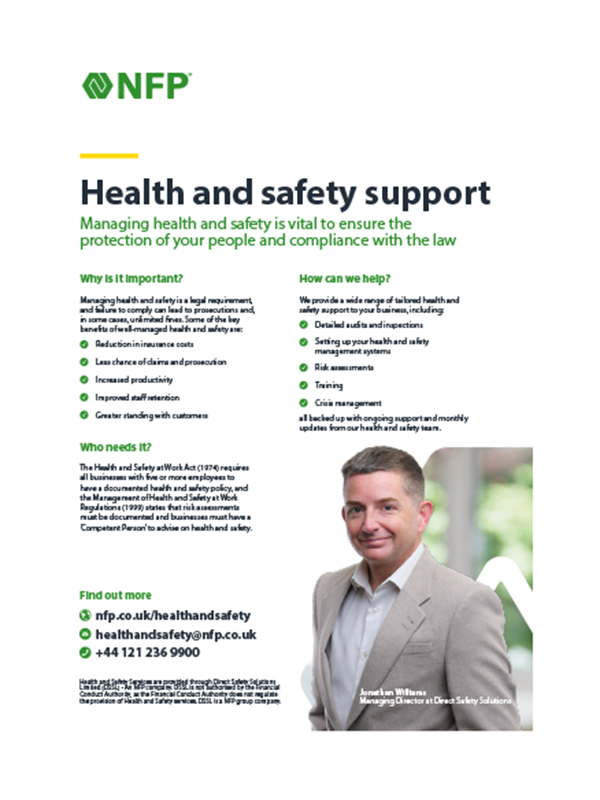 Health And Safety Support factsheet thumbnail