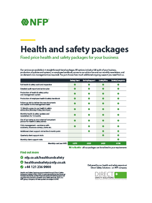 Health And Safety Fixed Price Packages fact sheet thumbnail